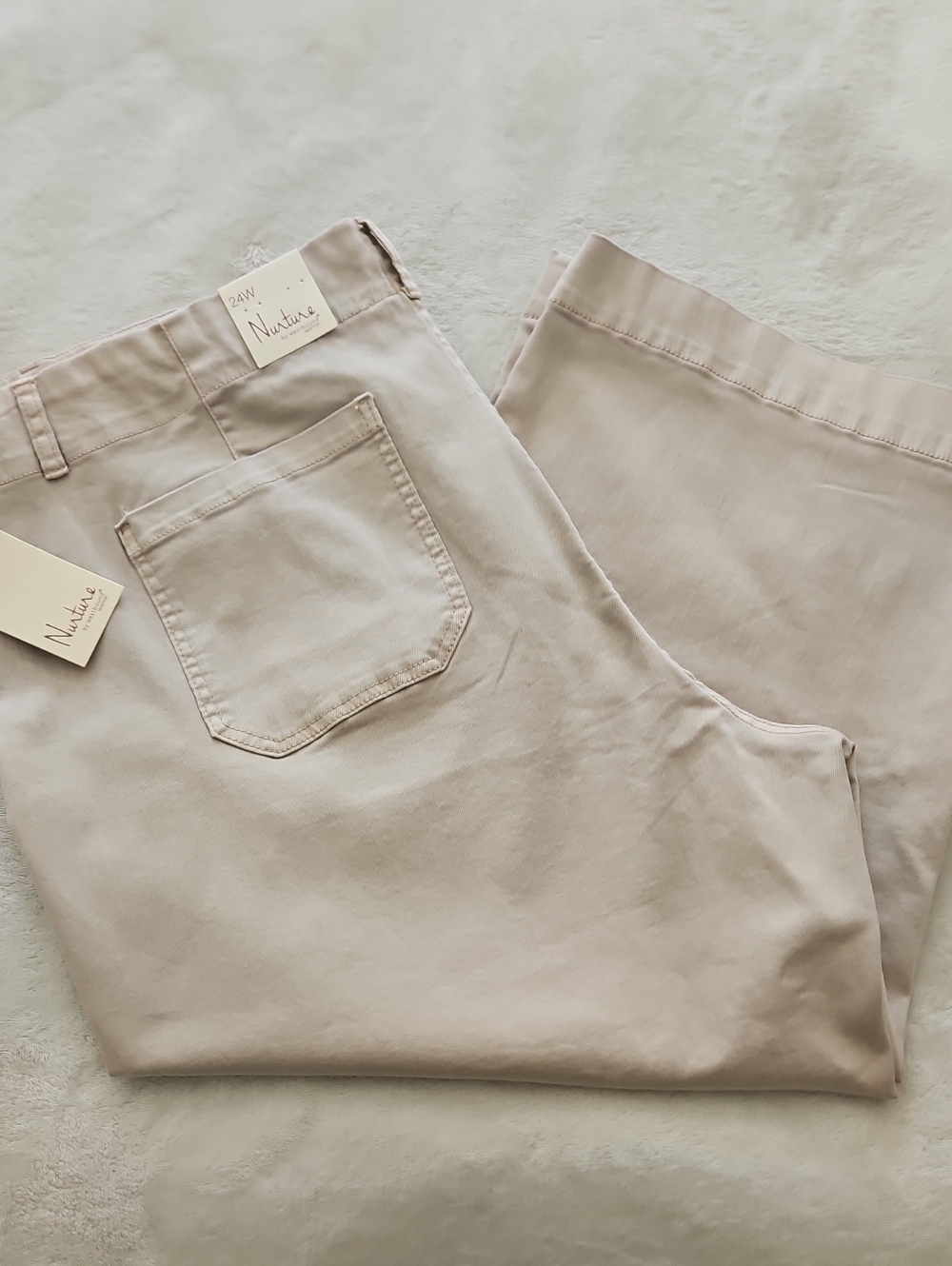Nurture‎ By Westbound Wide Leg Cropped Plus Pant W/ Stretch: Stone: 24W